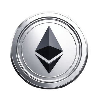 Floating visual element showing the Ethereum (ETH) coin