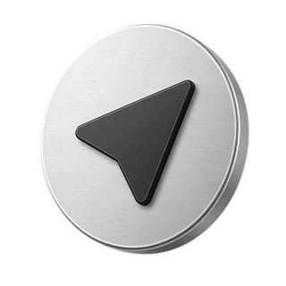Decorative 3D arrow icon for sending on the contact us page